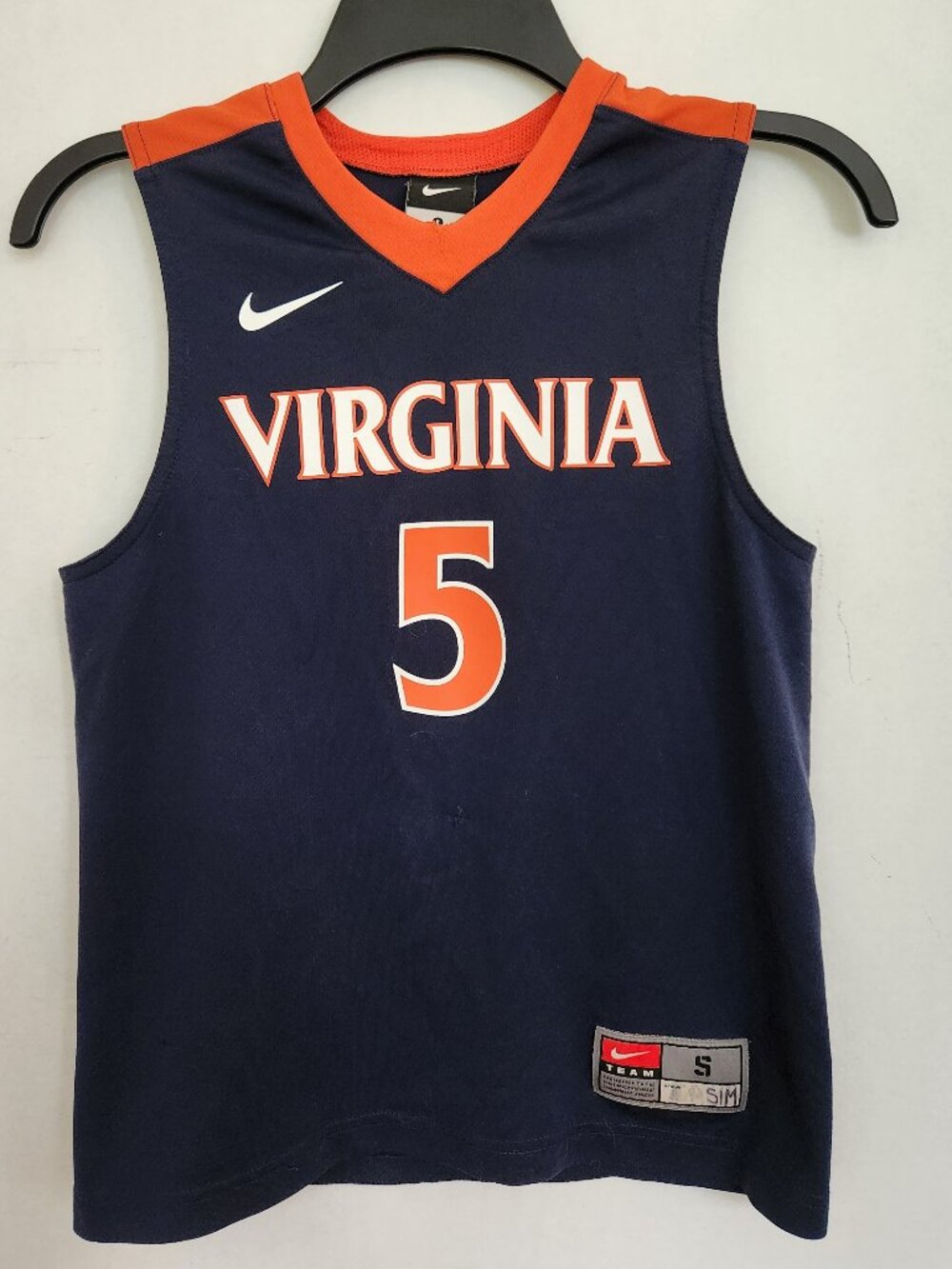 Virginia Cavaliers Basketball Jersey Nike UVA Youth Small #5 Navy Blue Wahoo T1b